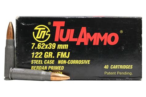 TulAmmo 7.62x39mm Ammunition 40 Rounds Steel FMJ 124 